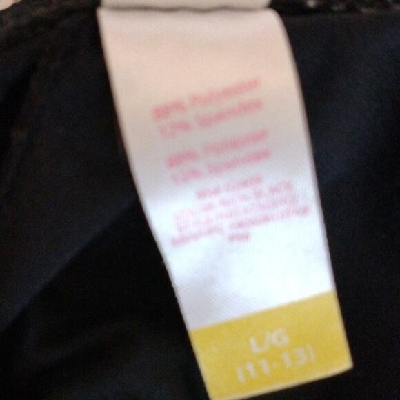 Crochet Eyelet Lace Bikini Sz L BLACK Triangle Bathing Suit Spaghetti Straps NEW - Picture 11 of 12